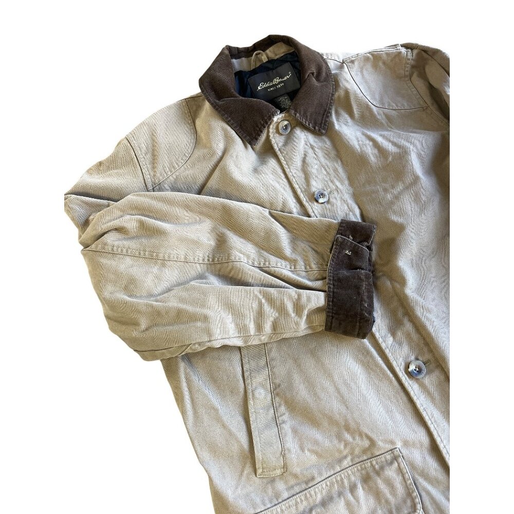 Eddie Bauer Mens Tan Canvas Barn Chore Coat Jacket XL tall